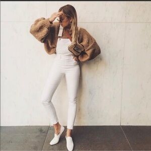 We Wore What Danielle Bernstein white overalls, size small